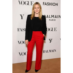 Women's ELLE Red Wide Leg Pants Size‎ 12 Chic Classic Minimalist Work Business